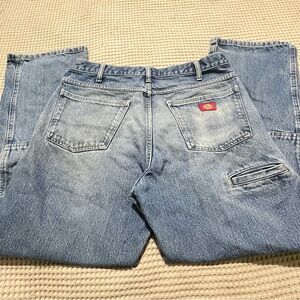 Men's Dickies Double Knees light wash 9" leg opening workwear size 34x30